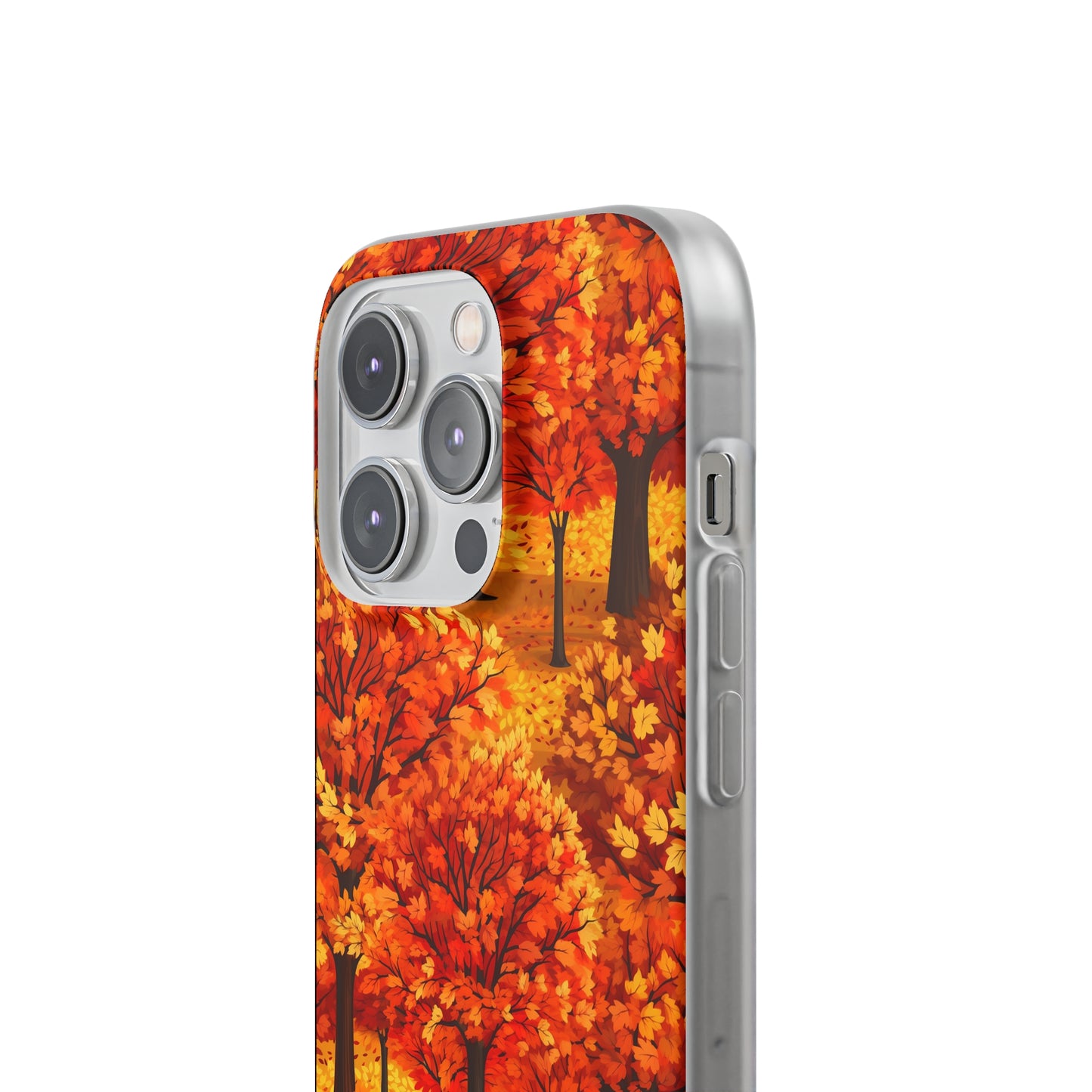 Impasto-Style Woodlands: High-Contrast Autumn Foliage - Flexible Phone Case