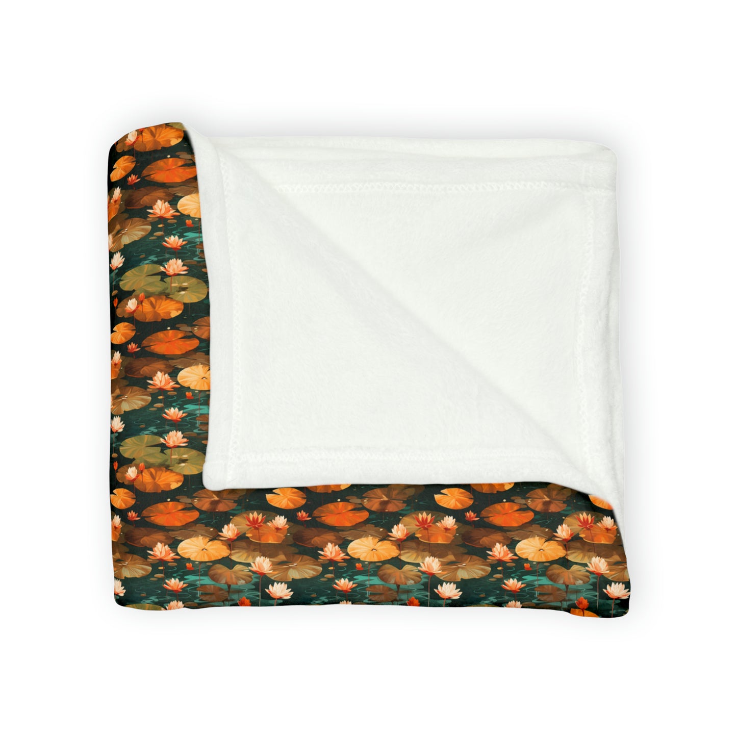 Orange Lotus Whisper: Autumn on the Water - The Ideal Throw for Sofas