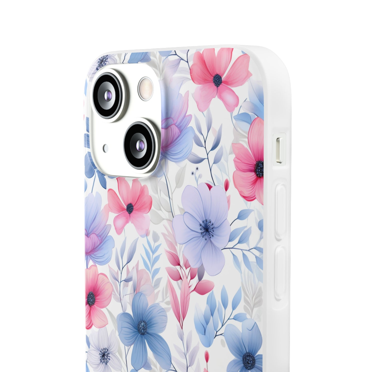 Floral Whispers - Soft Hues of Violets, Pinks, and Blues - Flexi Phone Case Phone Case Pattern Symphony   