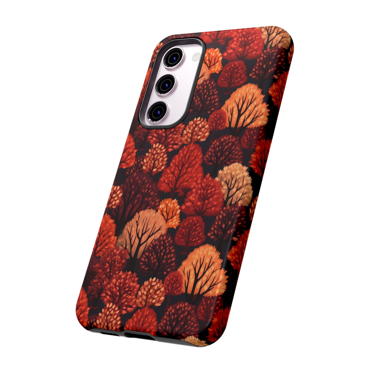 Crimson Forest: Autumn Trees in Vibrant Detail - Tough Phone Case