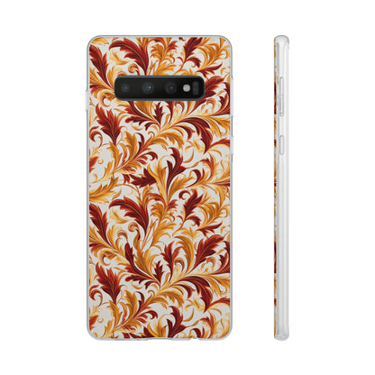 Swirling Autumn: Vortexes of Fall Foliage in Gold and Bronze - Flexible Phone Case