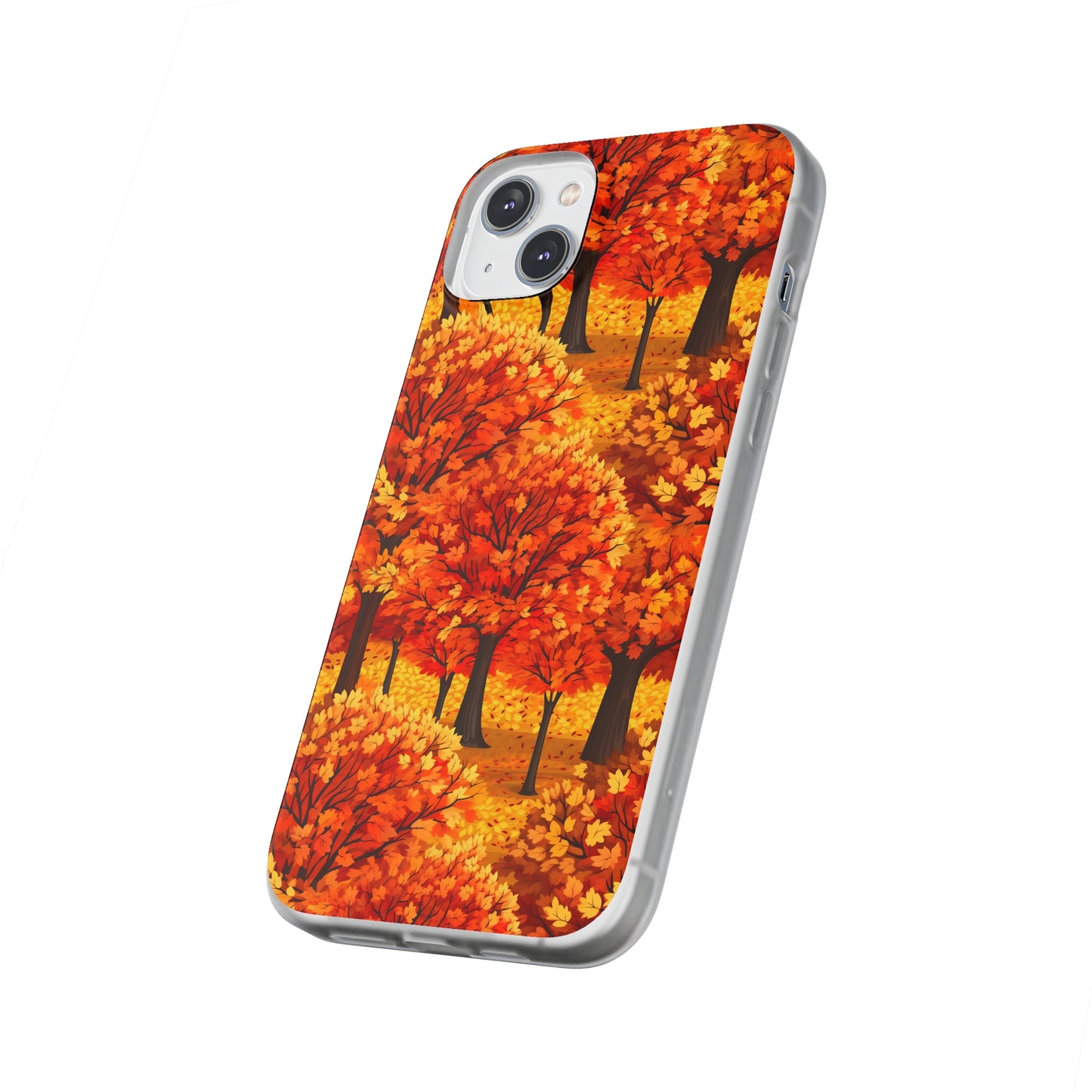 Impasto-Style Woodlands: High-Contrast Autumn Foliage - Flexible Phone Case