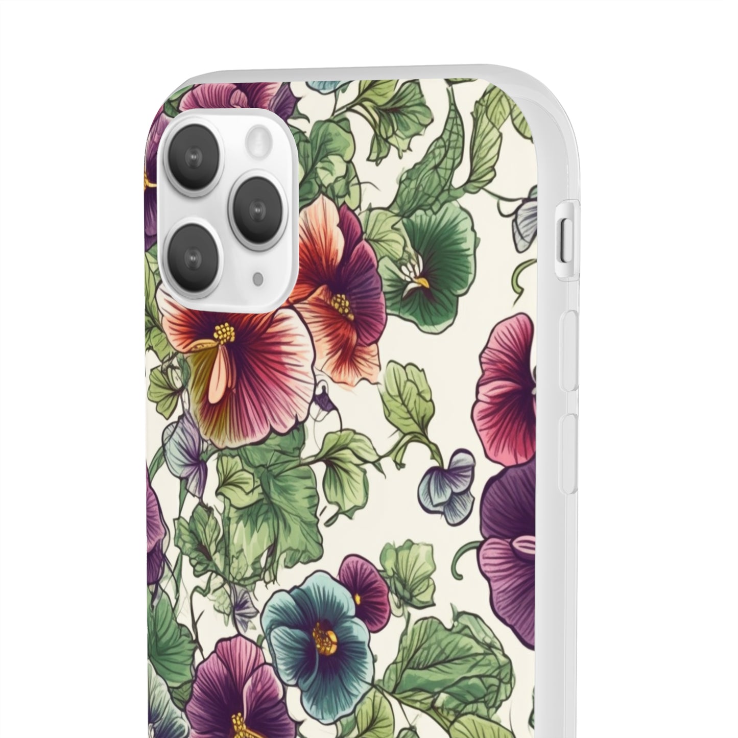 Watercolour Pansy Phone Case - Delicate Floral Elegance - Spring Collection - Flexi Cases Phone Case Pattern Symphony   