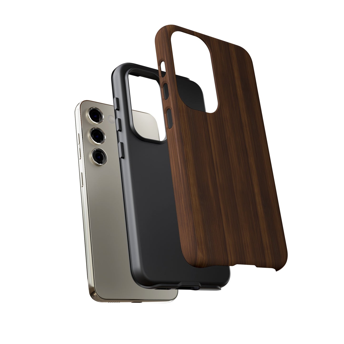 Luxurious Faux Dark Walnut Essence Phone Case - Rich and Refined Natural Wood Design - Tough Cases