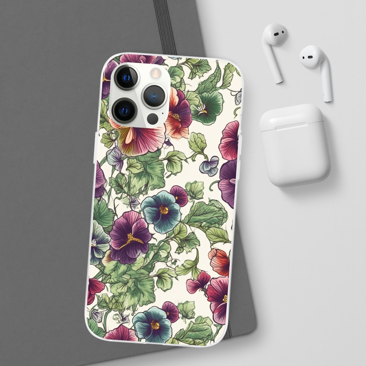 Watercolour Pansy Phone Case - Delicate Floral Elegance - Spring Collection - Flexi Cases Phone Case Pattern Symphony iPhone 12 Pro Max  