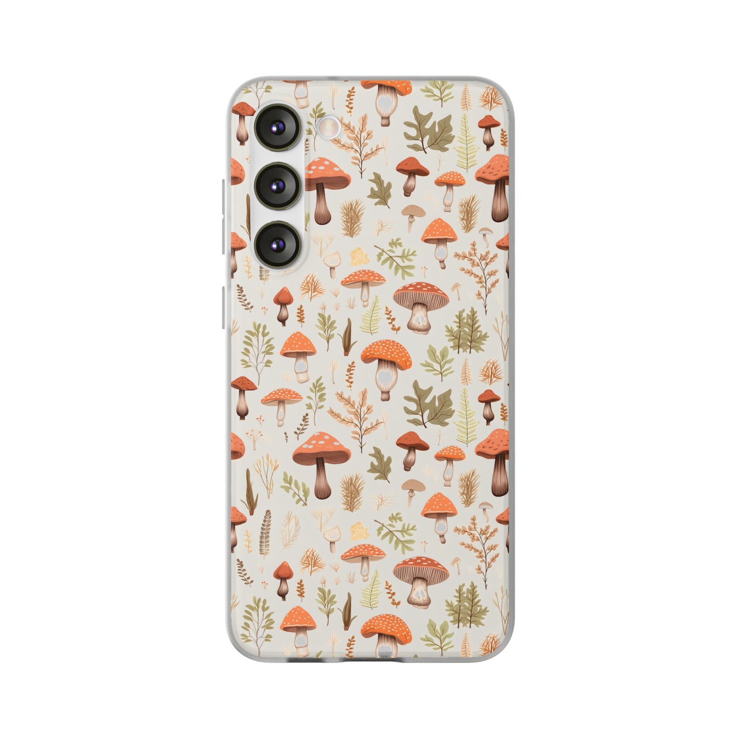 Mushroom Haven - Autumnal Tones Botanical illustration - Flexible Phone Case