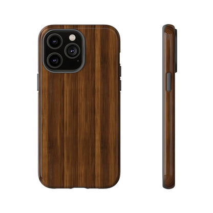 Luxurious Faux Dark Walnut Essence Phone Case - Rich and Refined Natural Wood Design - Tough Cases