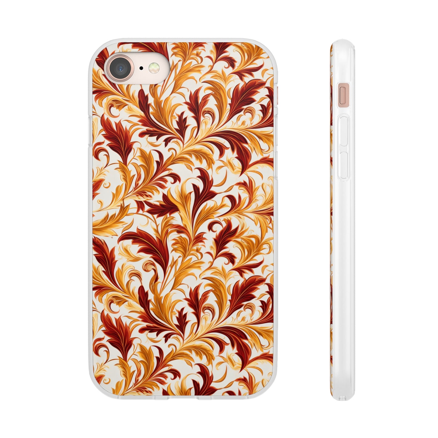 Swirling Autumn: Vortexes of Fall Foliage in Gold and Bronze - Flexible Phone Case