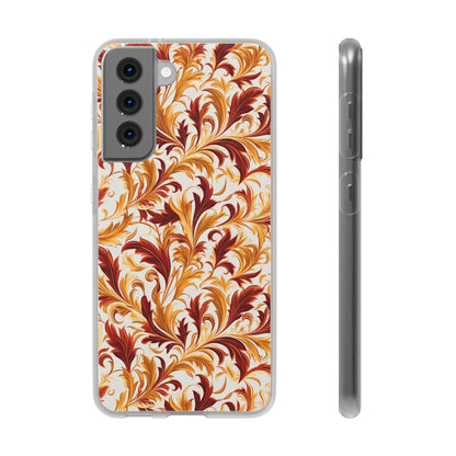 Swirling Autumn: Vortexes of Fall Foliage in Gold and Bronze - Flexible Phone Case