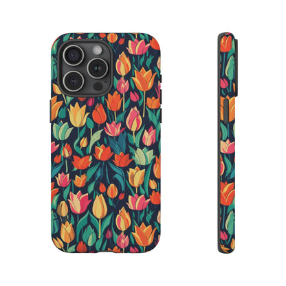 Tulip Medley Tough Phone Case - Vibrant Spring Floral Design