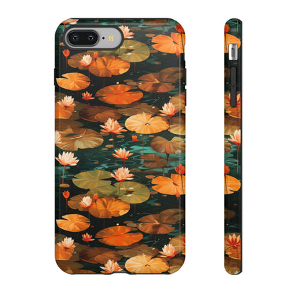 Orange Lotus Whisper: Autumn on the Water - Tough Phone Case