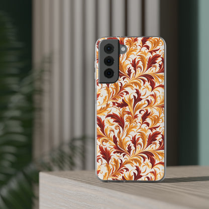 Swirling Autumn: Vortexes of Fall Foliage in Gold and Bronze - Flexible Phone Case