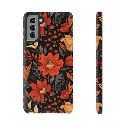 Autumn Blossom Noir: A Dark Floral Canvas Tough Case