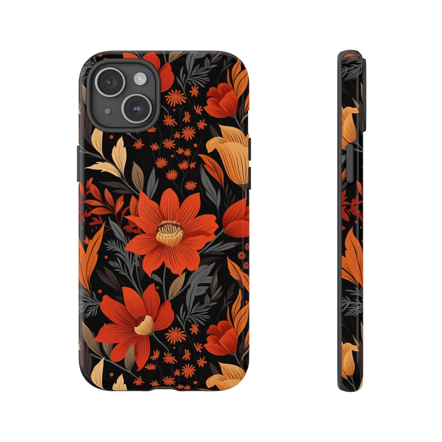 Autumn Blossom Noir: A Dark Floral Canvas Tough Case