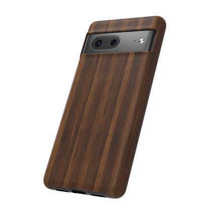 Luxurious Faux Dark Walnut Essence Phone Case - Rich and Refined Natural Wood Design - Tough Cases