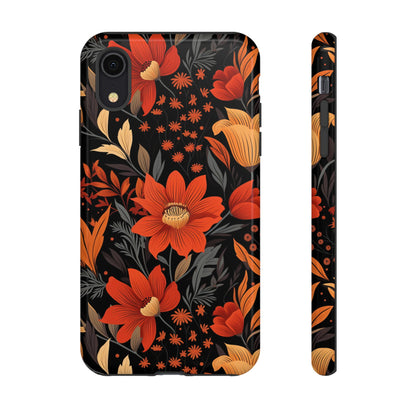 Autumn Blossom Noir: A Dark Floral Canvas Tough Case