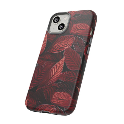 Scarlet Whispers: Lush Autumn Colours in Botanical Bliss - Tough Phone Case