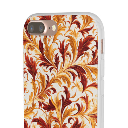 Swirling Autumn: Vortexes of Fall Foliage in Gold and Bronze - Flexible Phone Case