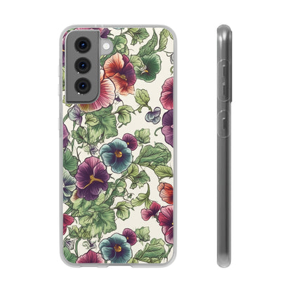 Watercolour Pansy Phone Case - Delicate Floral Elegance - Spring Collection - Flexi Cases Phone Case Pattern Symphony   