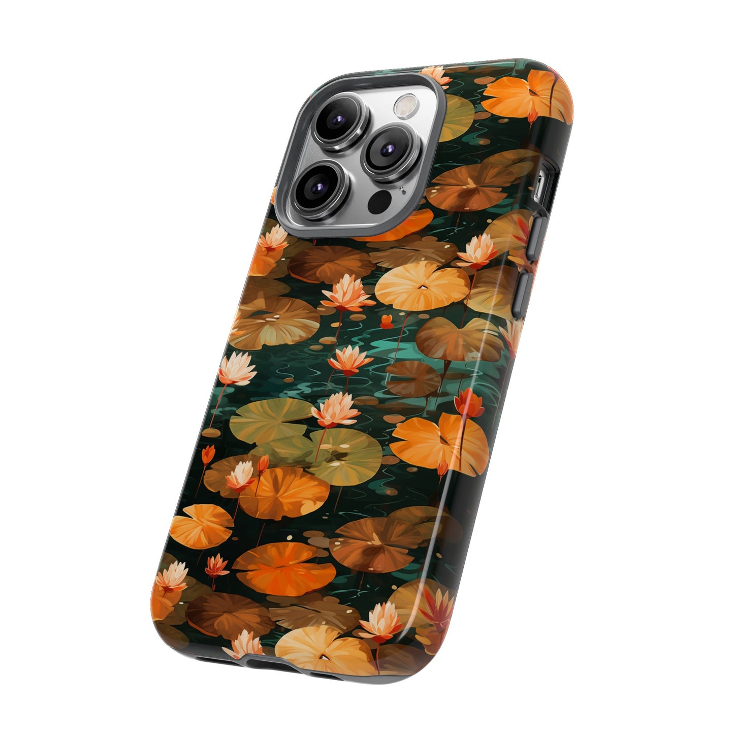 Orange Lotus Whisper: Autumn on the Water - Tough Phone Case