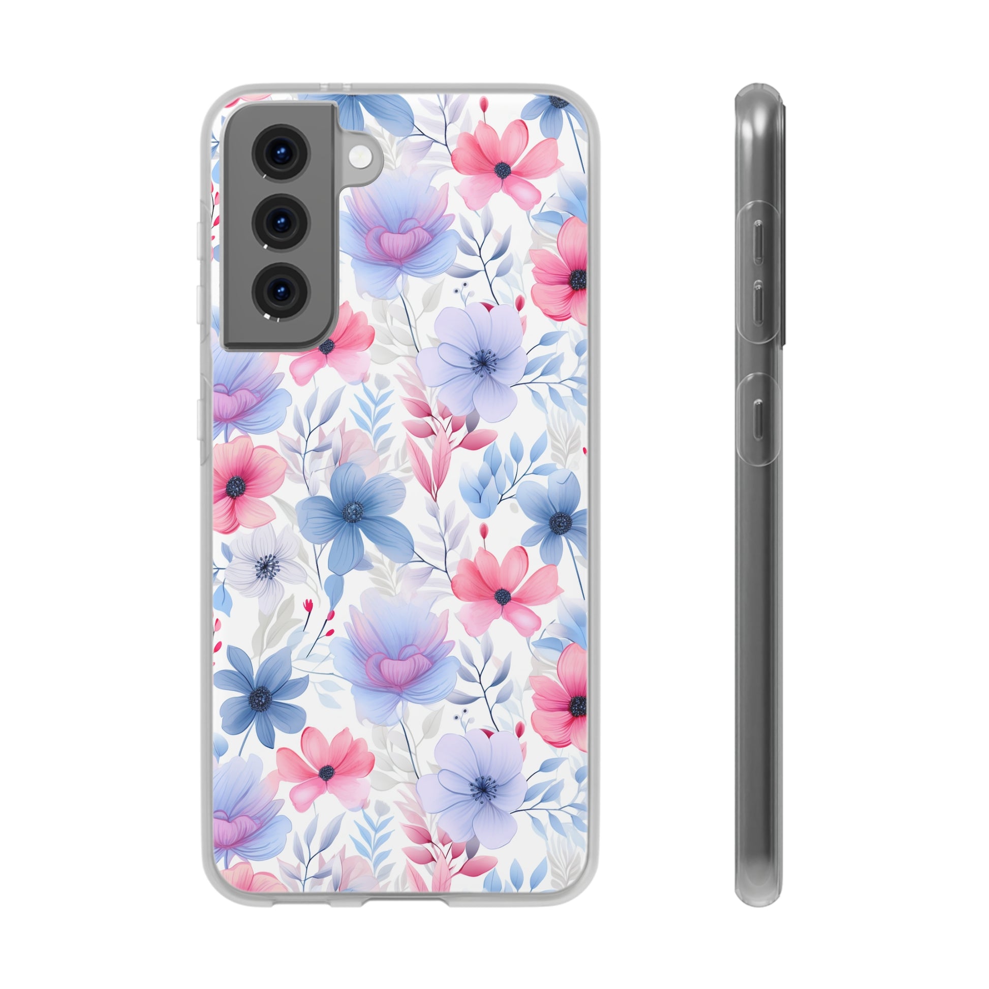 Floral Whispers - Soft Hues of Violets, Pinks, and Blues - Flexi Phone Case Phone Case Pattern Symphony   