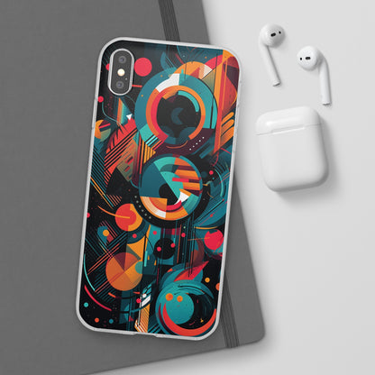 Vibrant Geometric Fusion Phone Case - Bold Squares & Circles Design - Flexi Cases Phone Case Pattern Symphony iPhone XS MAX with gift packaging  