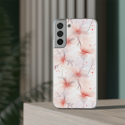 Whispering Petals: Subtle Grey & Pastel Red Gradient Phone Case