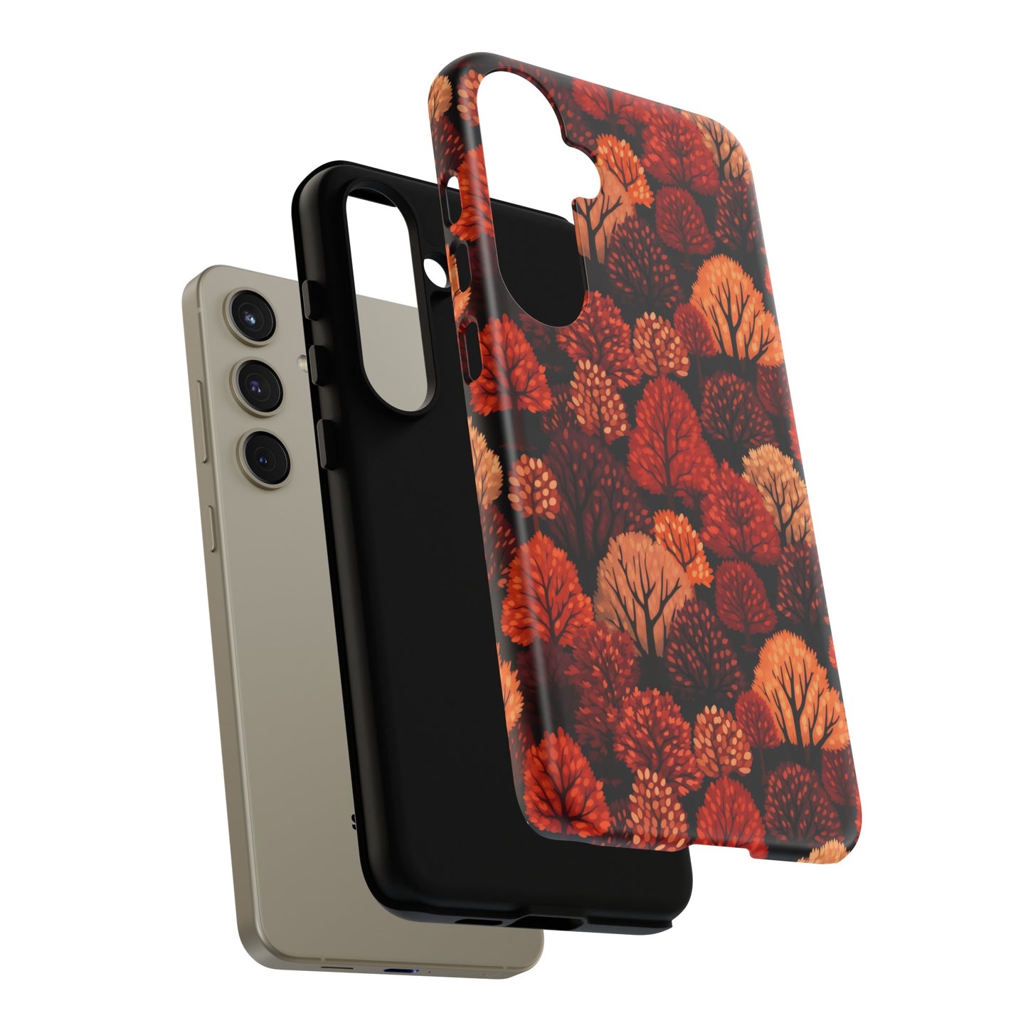 Crimson Forest: Autumn Trees in Vibrant Detail - Tough Phone Case