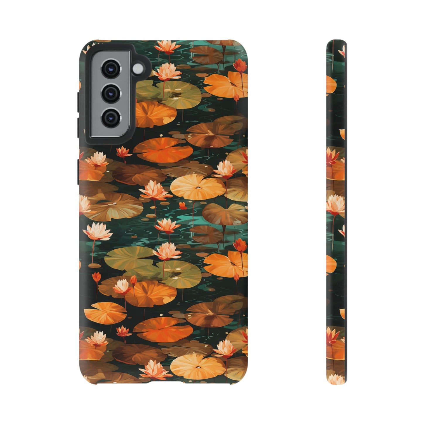 Orange Lotus Whisper: Autumn on the Water - Tough Phone Case