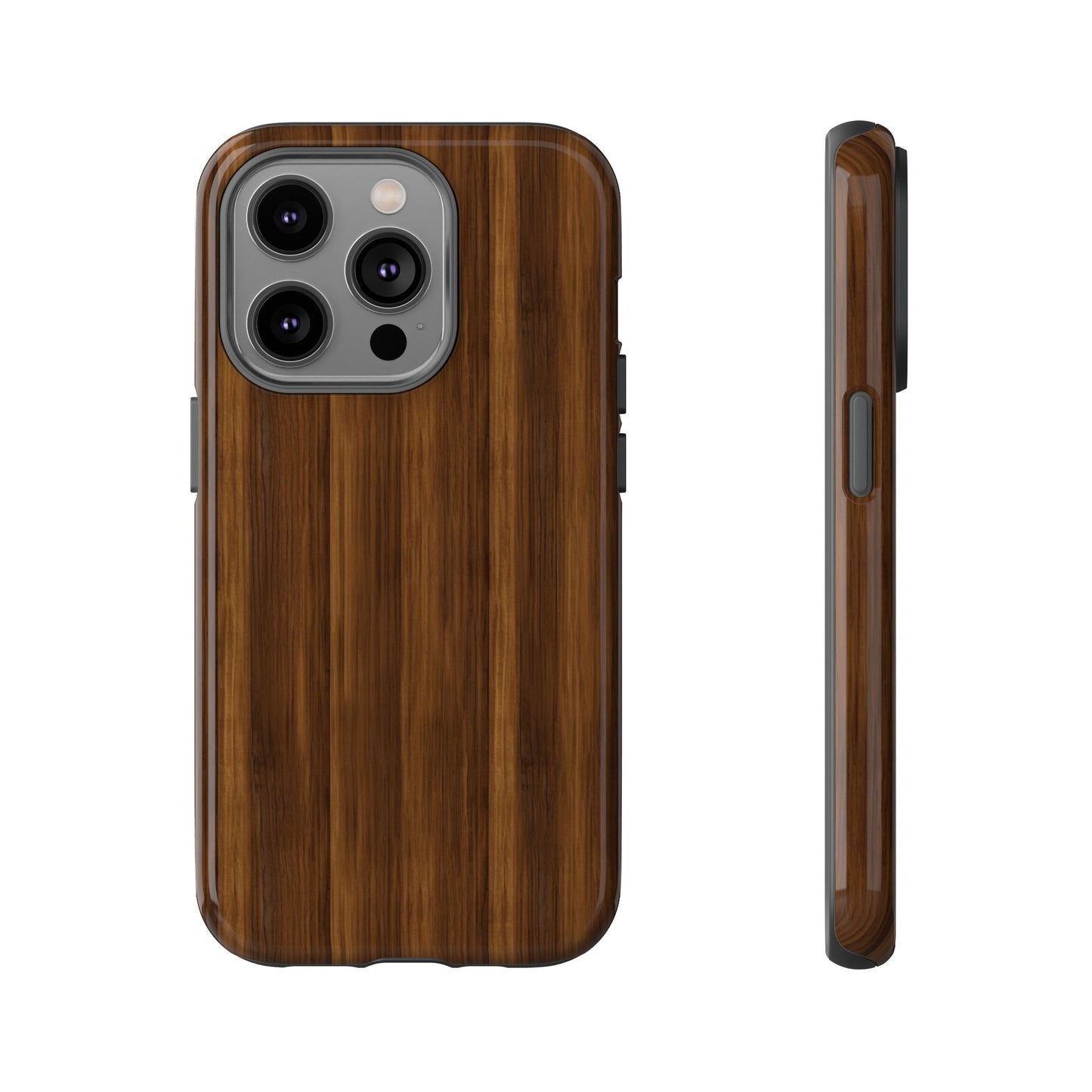 Luxurious Faux Dark Walnut Essence Phone Case - Rich and Refined Natural Wood Design - Tough Cases