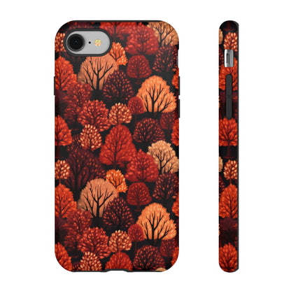 Crimson Forest: Autumn Trees in Vibrant Detail - Tough Phone Case