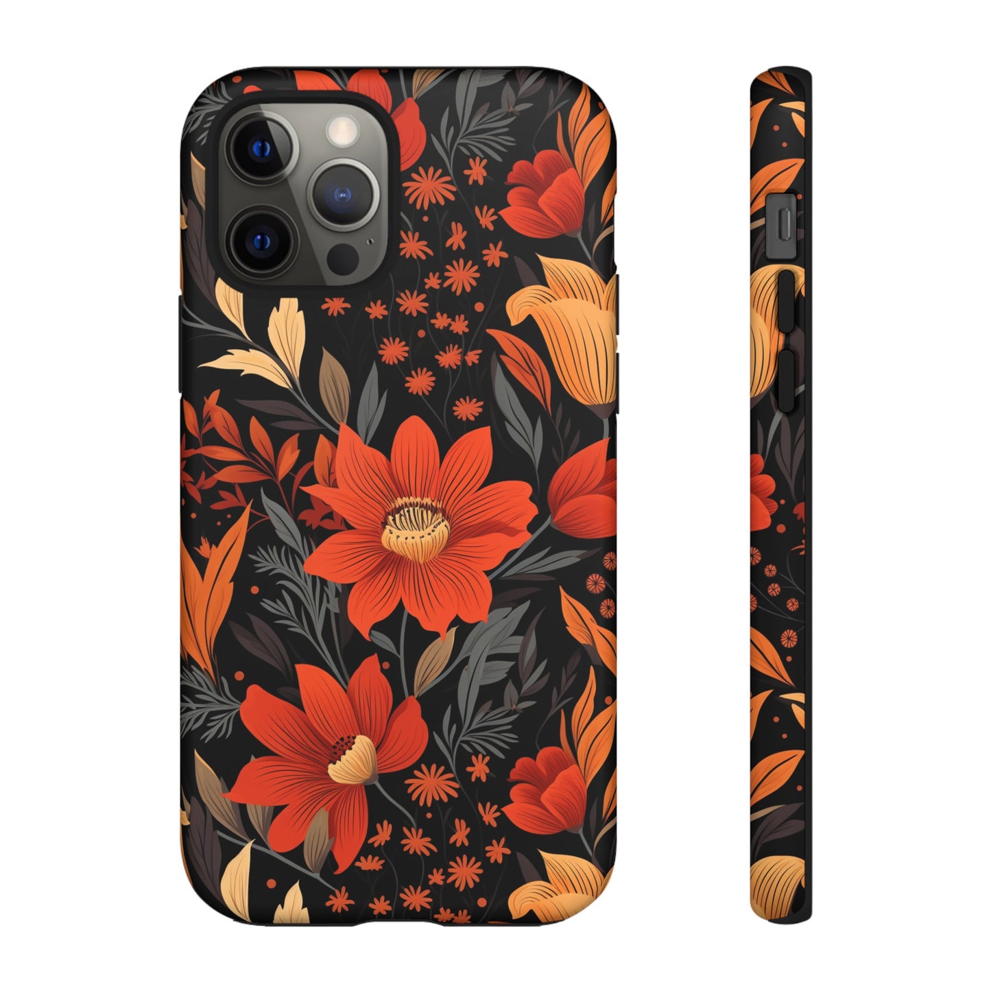 Autumn Blossom Noir: A Dark Floral Canvas Tough Case