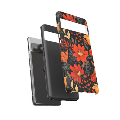 Autumn Blossom Noir: A Dark Floral Canvas Tough Case