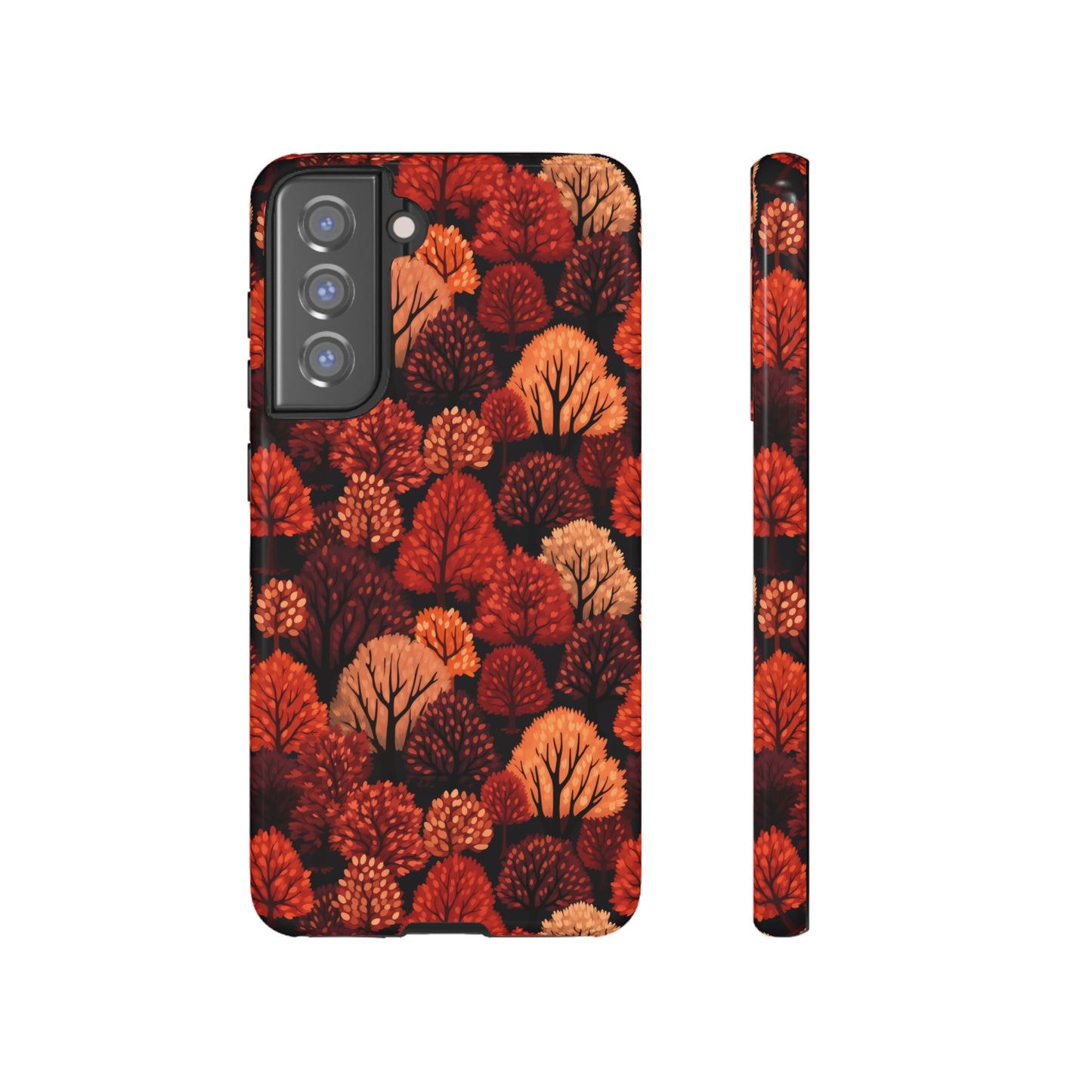 Crimson Forest: Autumn Trees in Vibrant Detail - Tough Phone Case