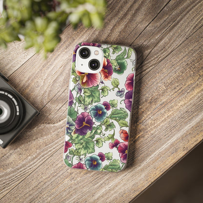 Watercolour Pansy Phone Case - Delicate Floral Elegance - Spring Collection - Flexi Cases Phone Case Pattern Symphony iPhone 14  