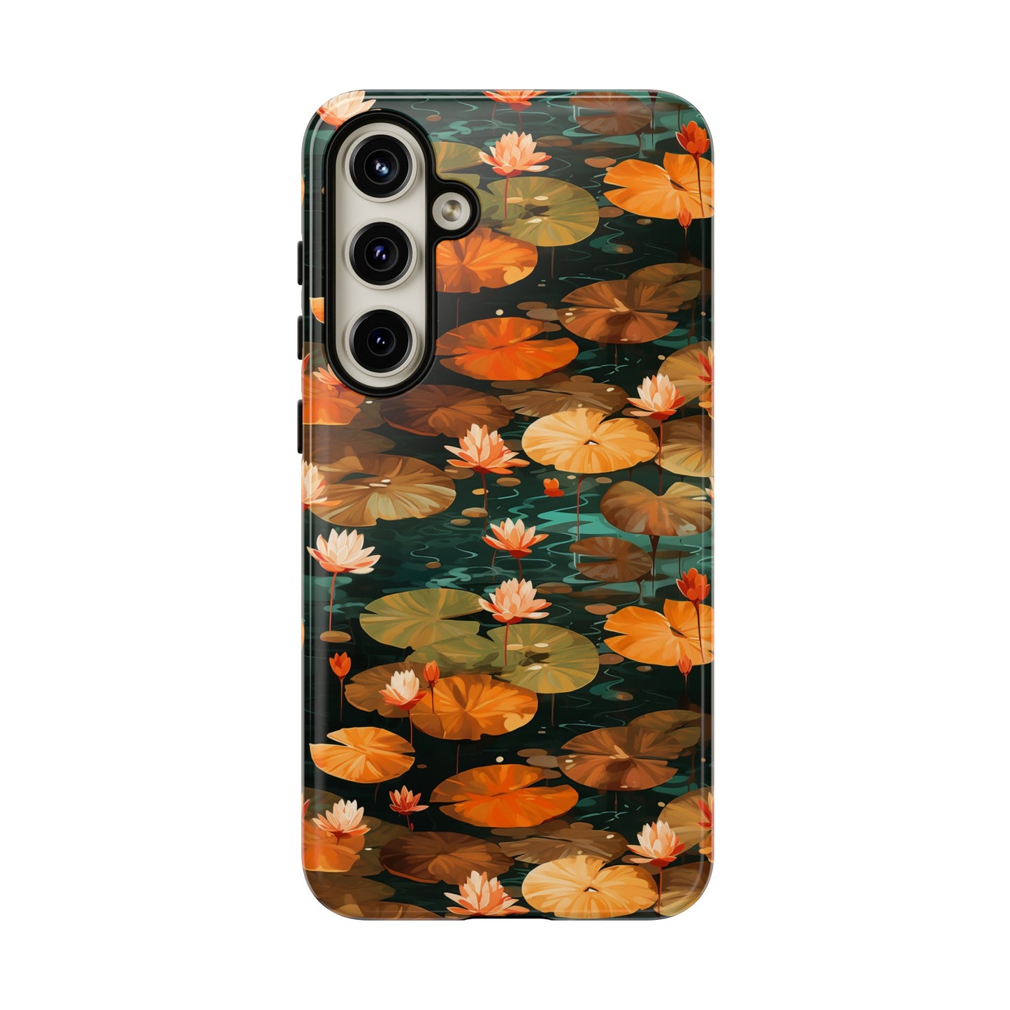 Orange Lotus Whisper: Autumn on the Water - Tough Phone Case