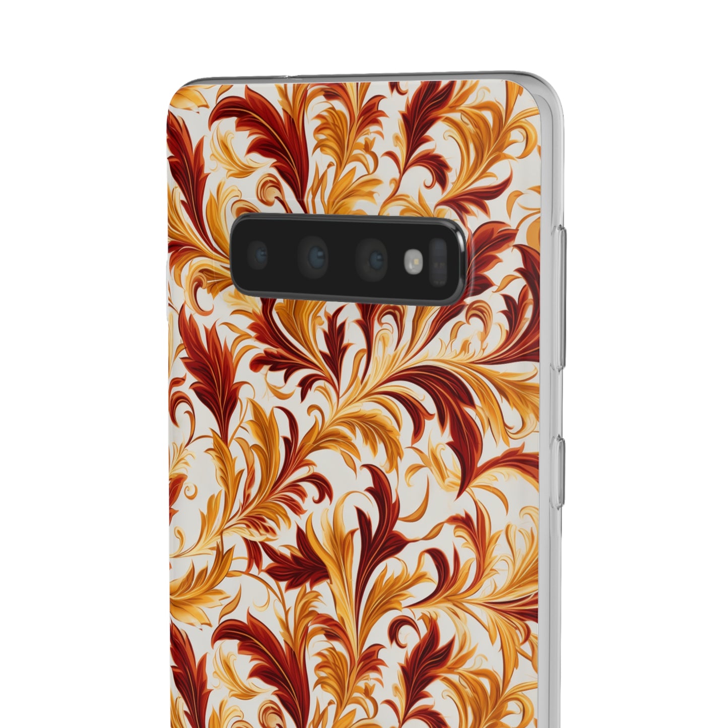 Swirling Autumn: Vortexes of Fall Foliage in Gold and Bronze - Flexible Phone Case