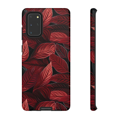 Scarlet Whispers: Lush Autumn Colours in Botanical Bliss - Tough Phone Case