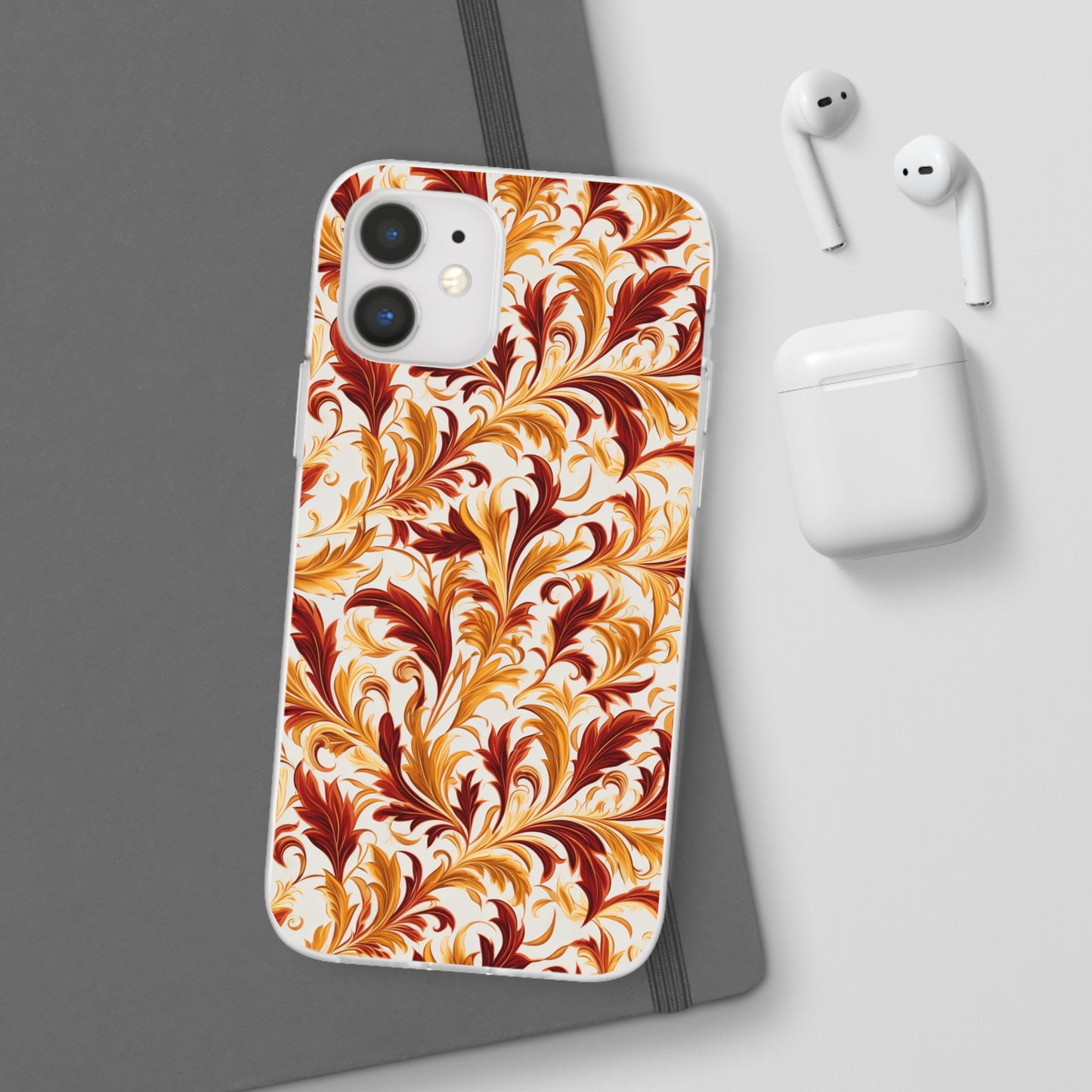 Swirling Autumn: Vortexes of Fall Foliage in Gold and Bronze - Flexible Phone Case