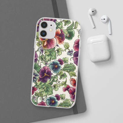 Watercolour Pansy Phone Case - Delicate Floral Elegance - Spring Collection - Flexi Cases Phone Case Pattern Symphony iPhone 11  