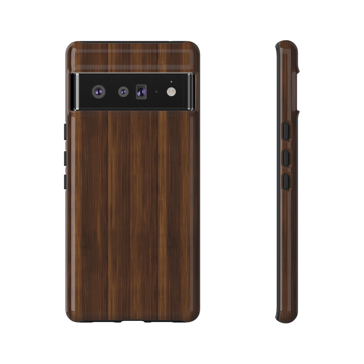 Luxurious Faux Dark Walnut Essence Phone Case - Rich and Refined Natural Wood Design - Tough Cases