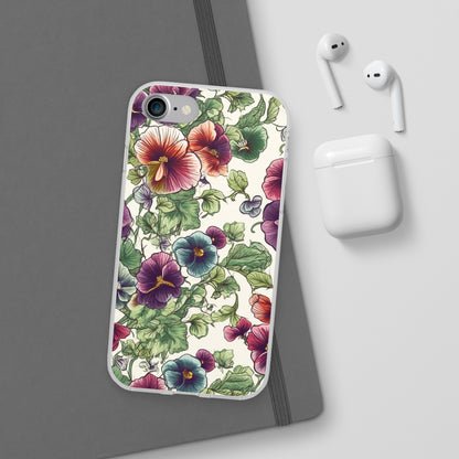 Watercolour Pansy Phone Case - Delicate Floral Elegance - Spring Collection - Flexi Cases Phone Case Pattern Symphony iPhone 7 with gift packaging  