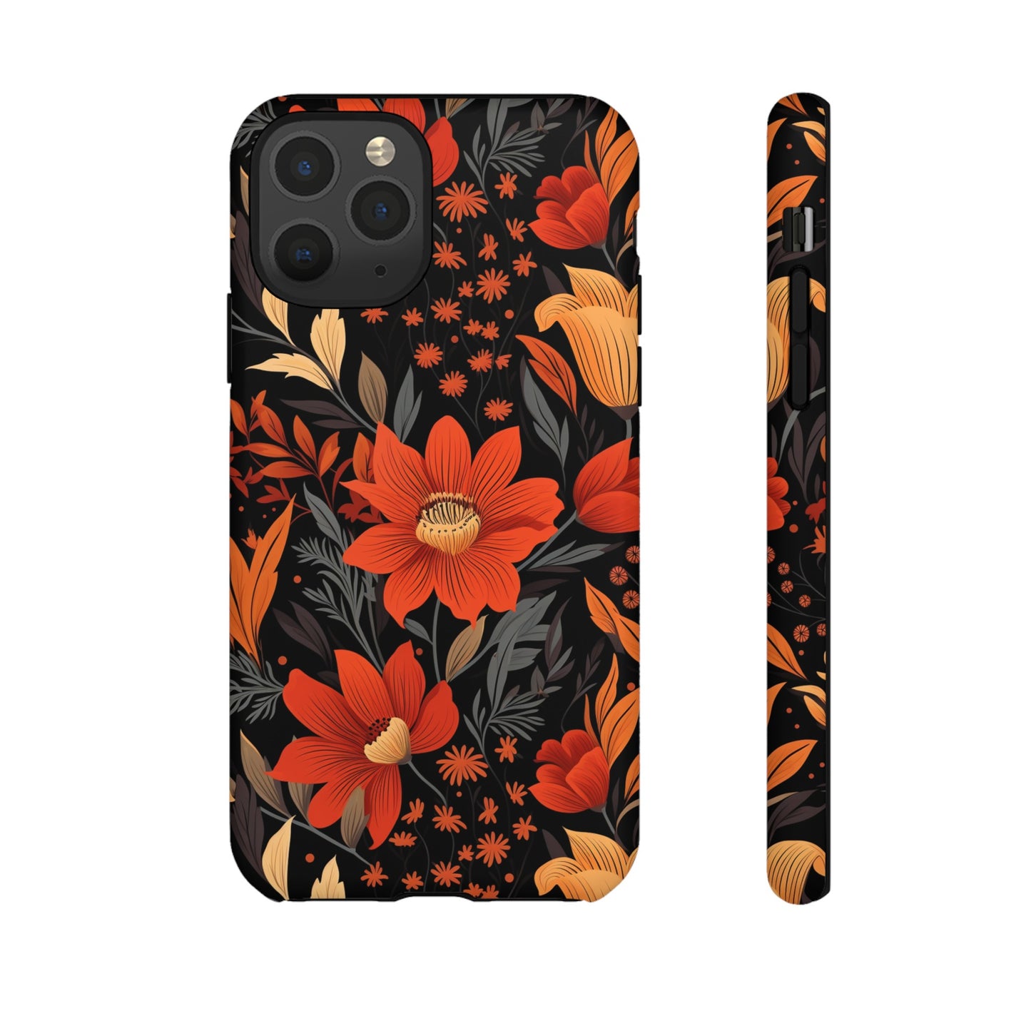 Autumn Blossom Noir: A Dark Floral Canvas Tough Case