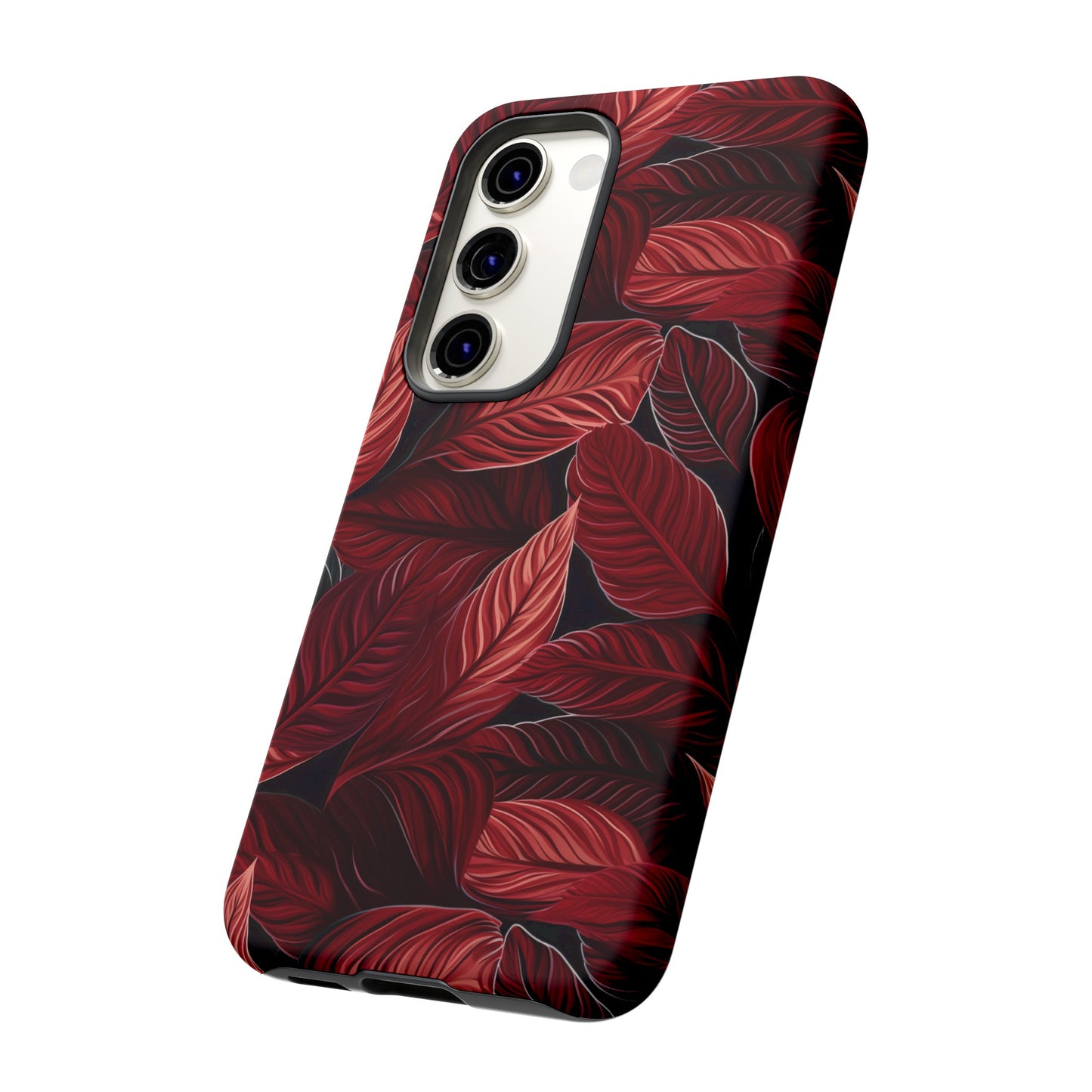 Scarlet Whispers: Lush Autumn Colours in Botanical Bliss - Tough Phone Case