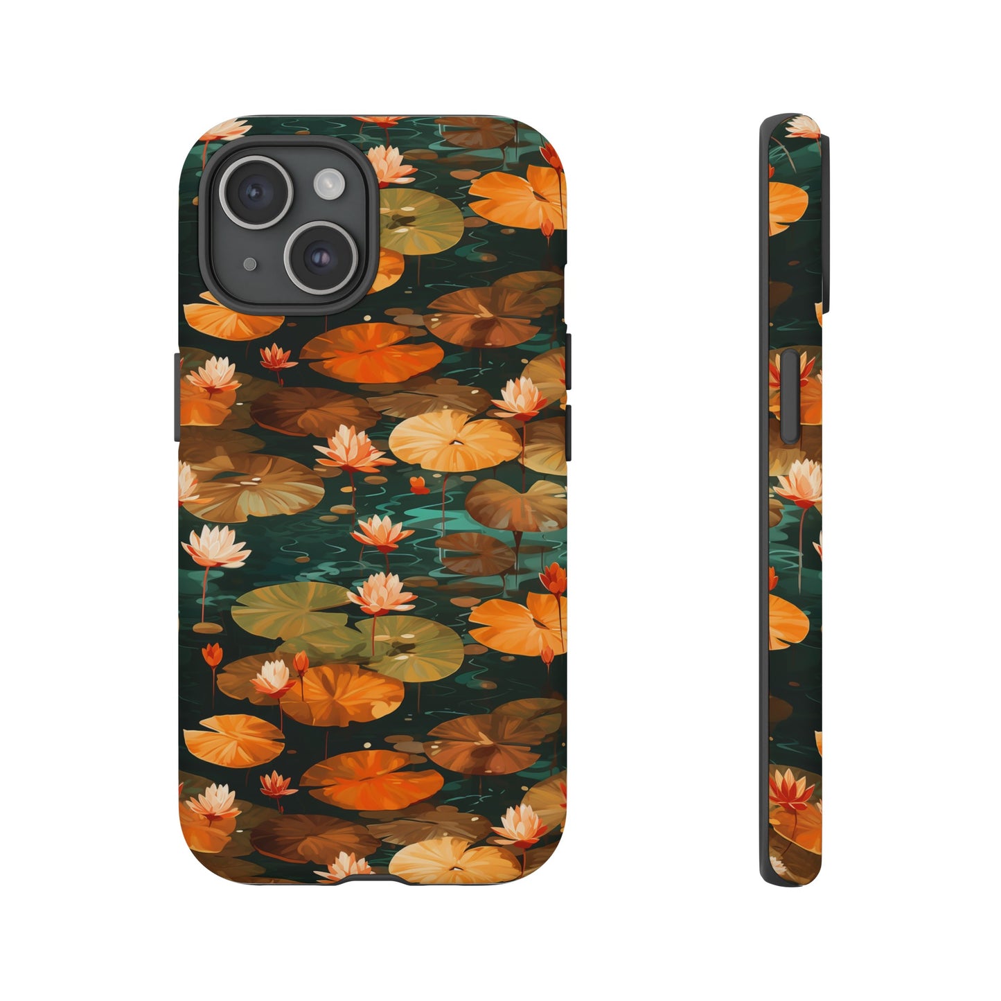 Orange Lotus Whisper: Autumn on the Water - Tough Phone Case