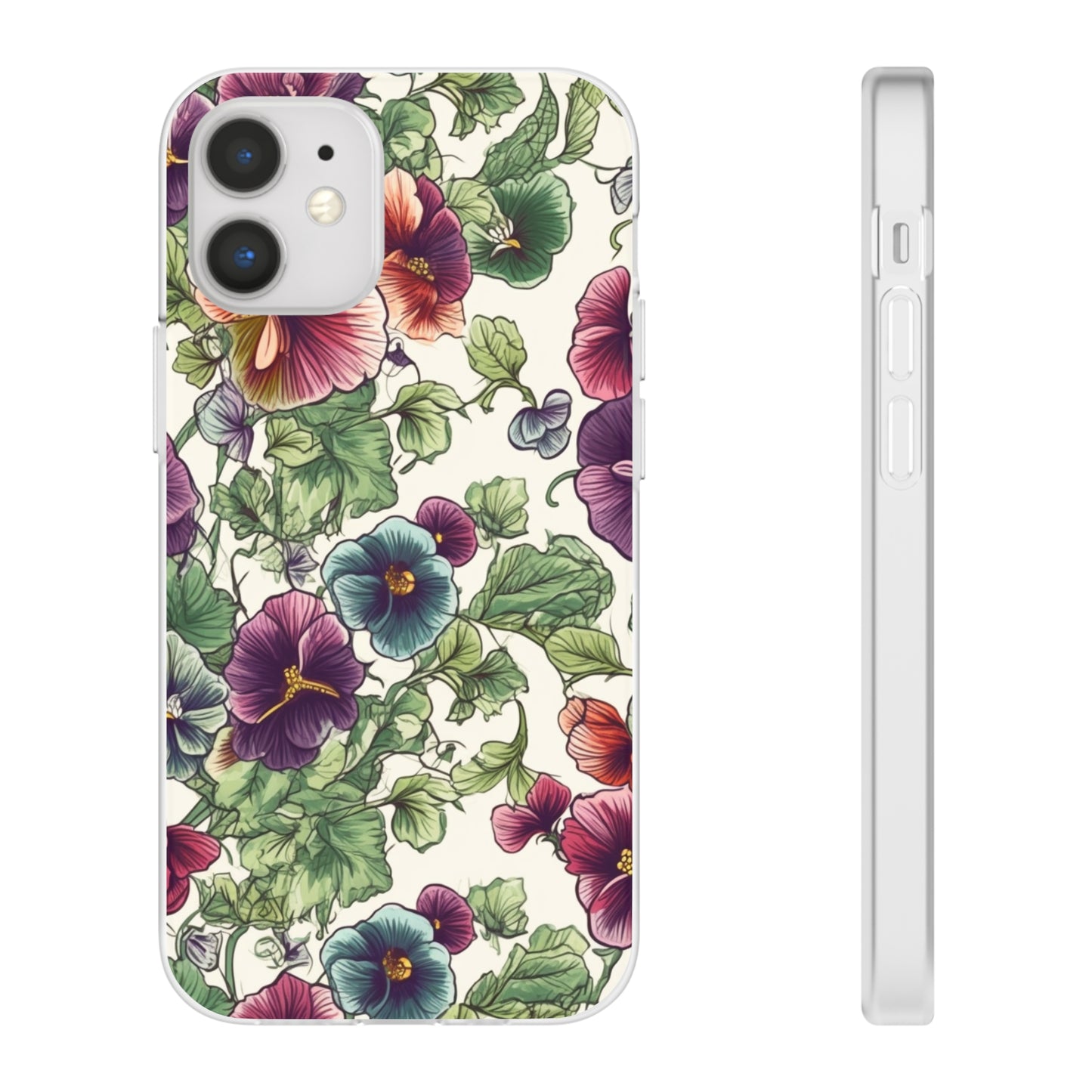 Watercolour Pansy Phone Case - Delicate Floral Elegance - Spring Collection - Flexi Cases Phone Case Pattern Symphony   