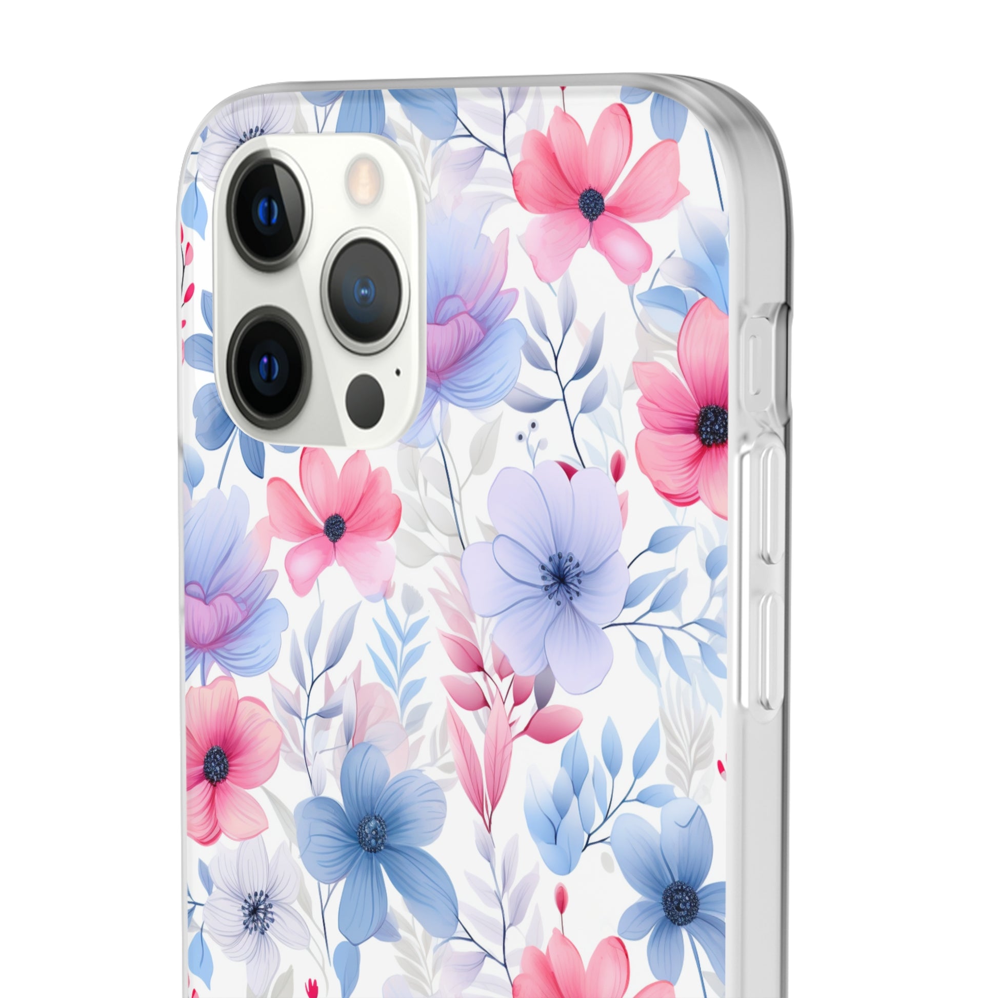 Floral Whispers - Soft Hues of Violets, Pinks, and Blues - Flexi Phone Case Phone Case Pattern Symphony   