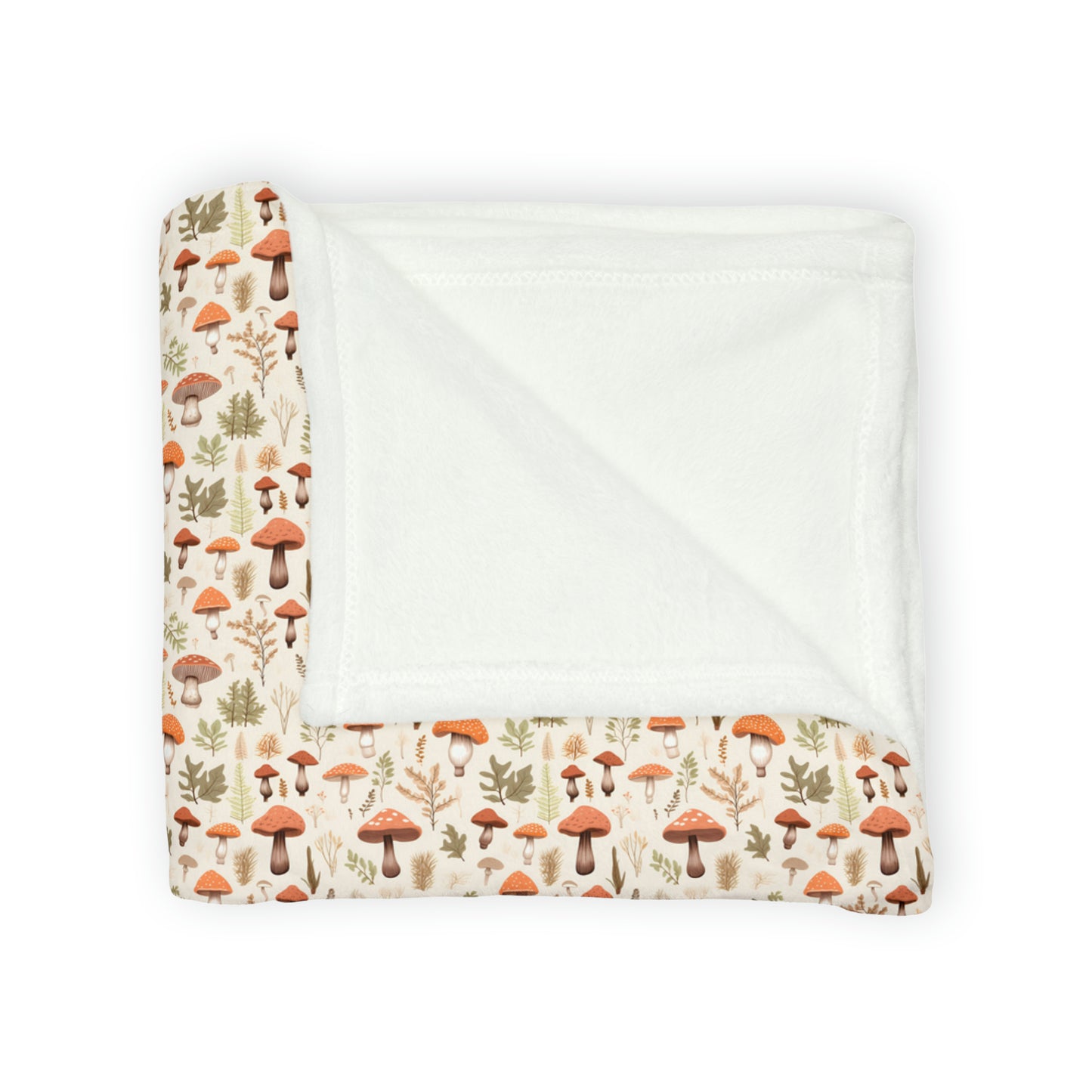 Mushroom Haven: Autumnal Tones Botanical Illustration - The Ideal Throw for Sofas