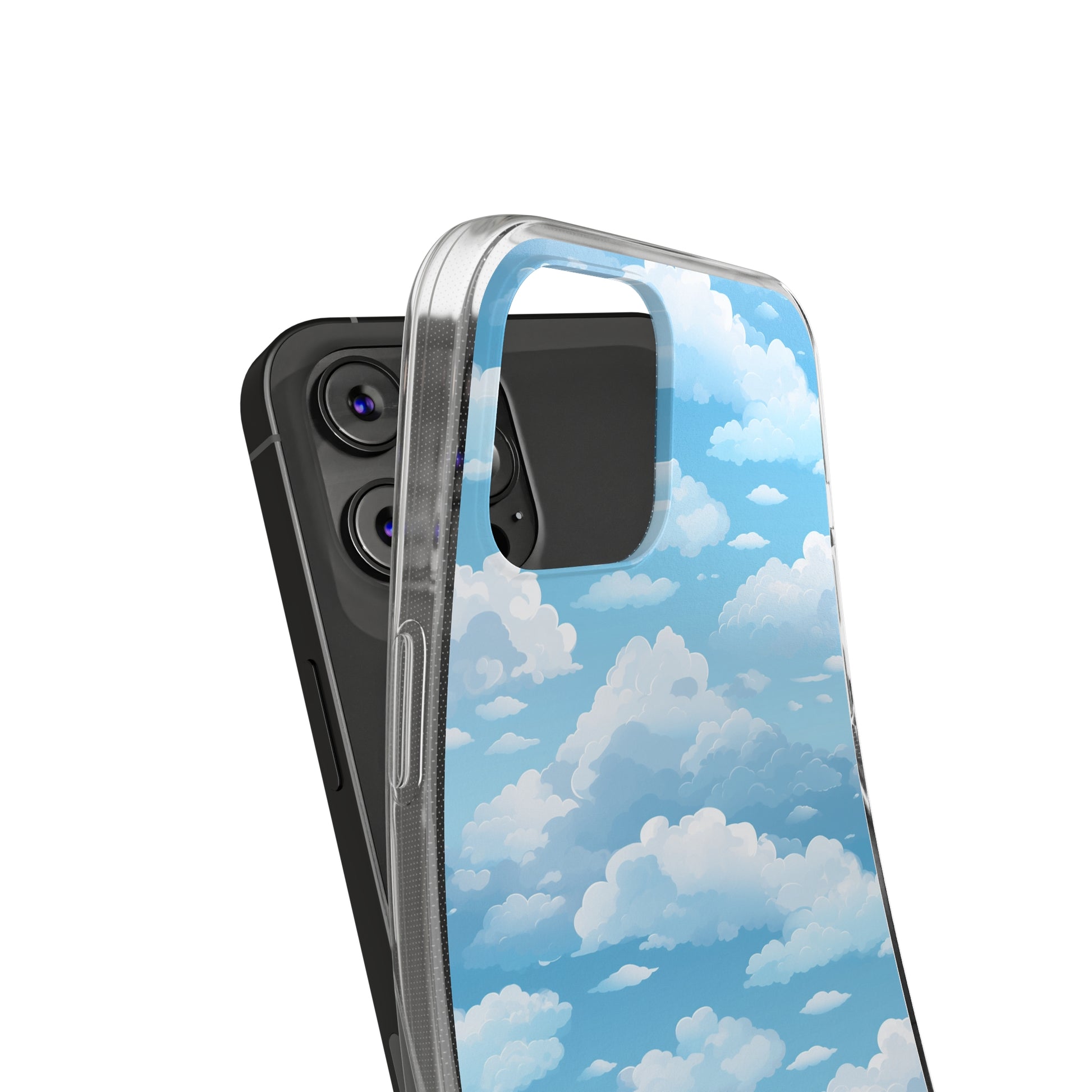 Boundless Azure Horizon - Calm Sky Design Soft Phone Case for IPhone, Samsung, and Google Pixel Phone Case Pattern Symphony   