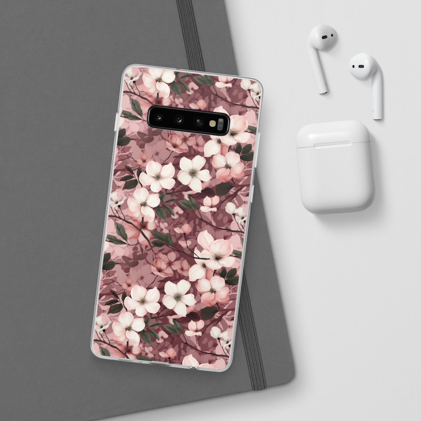 Sparse Dogwood Blossom Phone Case - Elegant Floral Design for Your Smartphone - Flexi Cases Phone Case Pattern Symphony Samsung Galaxy S10 Plus  